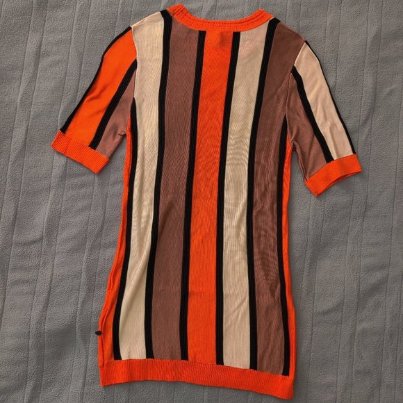 Scotch & Soda Orange Knit Striped Top Sz Small - Picture 15 of 16